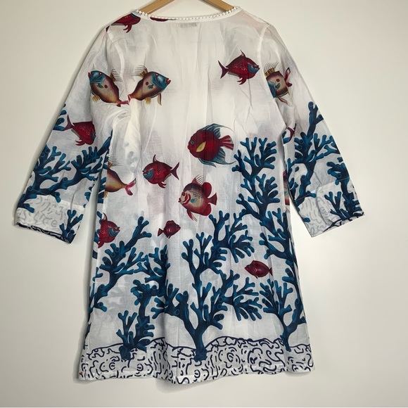 Soft Surroundings Blue and Red Swim Coverup - Picture 2 of 8